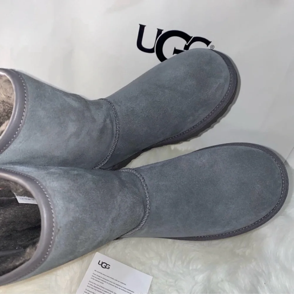 UGG Classic SHORT BAILEY LEATHER BOW Boots Woman size 8 New in box - Picture 9 of 11